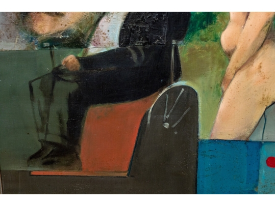 Melvin Joel Zabarsky (American, 1932-2019) ”Lenin And The Assassins” Oil On Canvas Painting, 1965