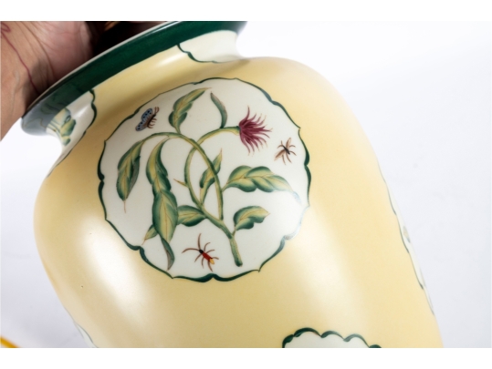 Decorative Porcelain Table Lamp With Floral Motif