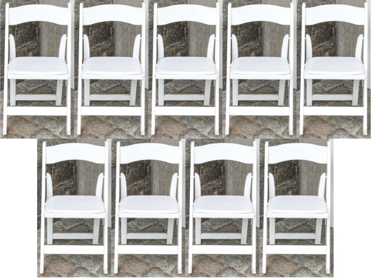 Assembled Set Of 14 Folding Chairs With Cushions
