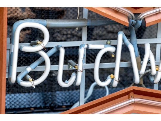 Vintage Neon Budweiser Sign On Stand