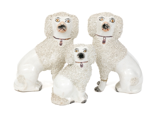 Collection Of 3 English Staffordshire Ceramic Spaniels