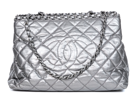 Chanel Silver Metallic Leather 