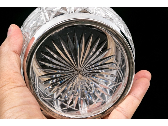 Antique Cut Glass And Silverplate Biscuit Jar