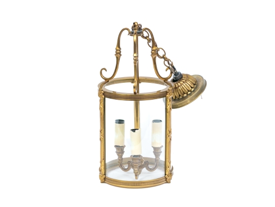 Quality Brass Three Light Cieling Mounted Chandlier