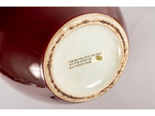 Oxblood Style Glazed Porcelain Melon Jar