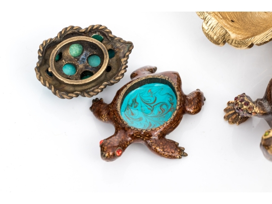 Two Jay Strongwater Turtle Form Boxes