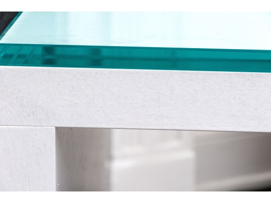 Pair Of Glass Top Accent Tables