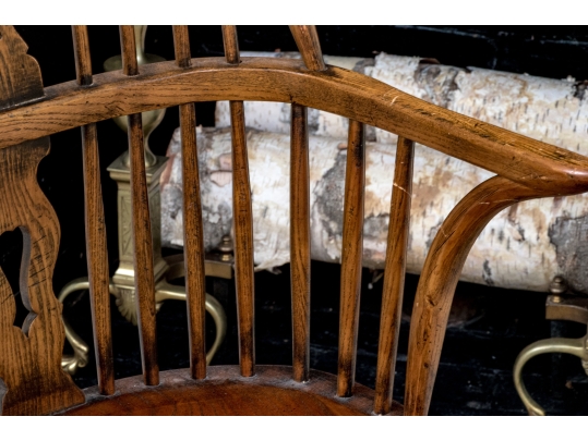 Nicely Carved Oak Windsor Armchair