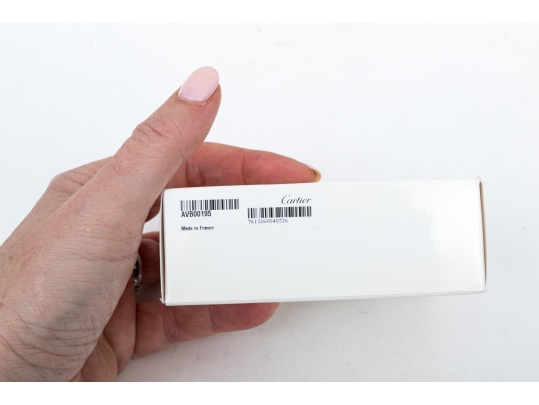 Cartier Sterling Silver Promotional Wax Seal Logo Motif Cufflinks, With Box 