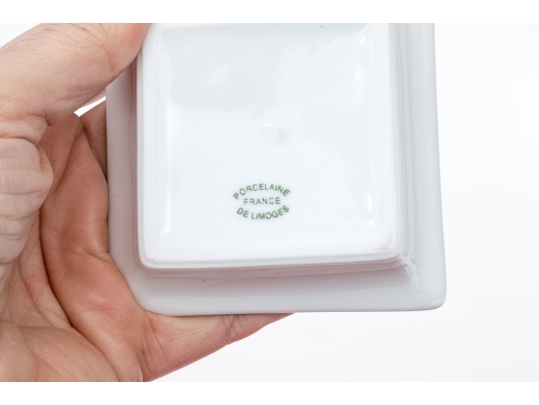 Cartier Pair Of Limoge Porcelain Trinket Trays, With Box