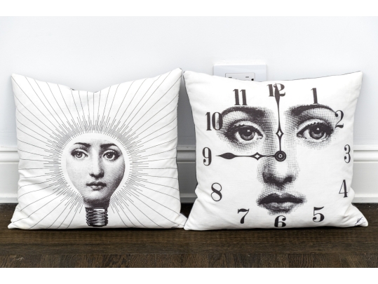 Pair Of Italian Fornasetti Accent Pillows