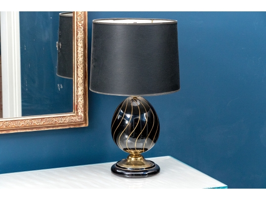 Pair Of French Black And Gilt Finished Table Lamps