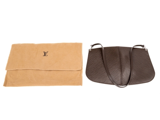 Louis Vuitton Moka Epi Leather Demi-Lune Pochette Bag, With Dustbag