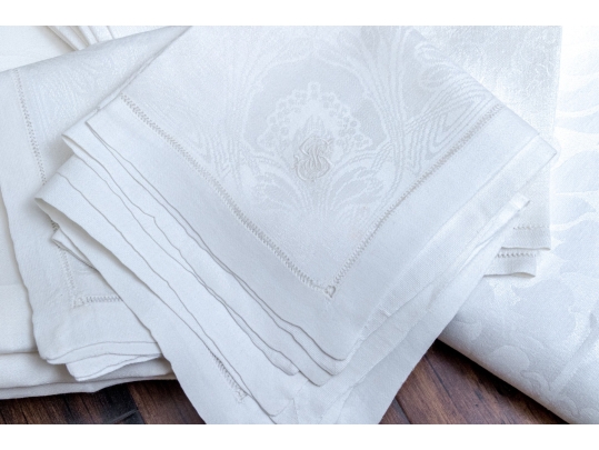 Quality Collection Of Twenty-five Plus Linen Napkins, With Two Table Cloths