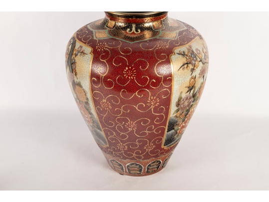 Vintage Chinese Satsuma Style Enameled Vase 