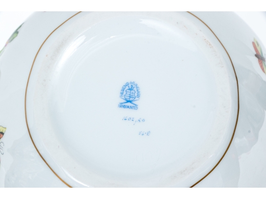 Herend Hungary Hand-Painted Porcelain Teapot, Rothschild Bird (RO) Pattern