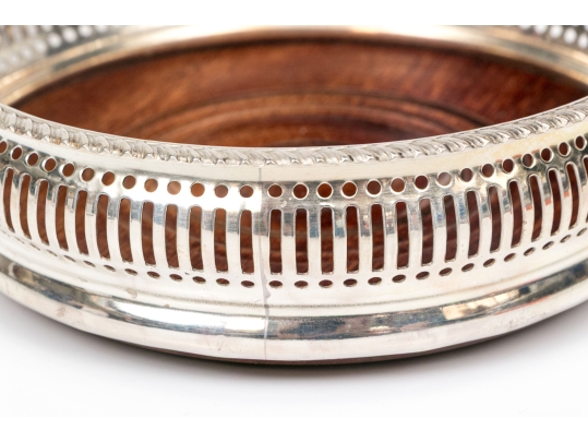 Pair Of Quality Silverplate Wine Coasters