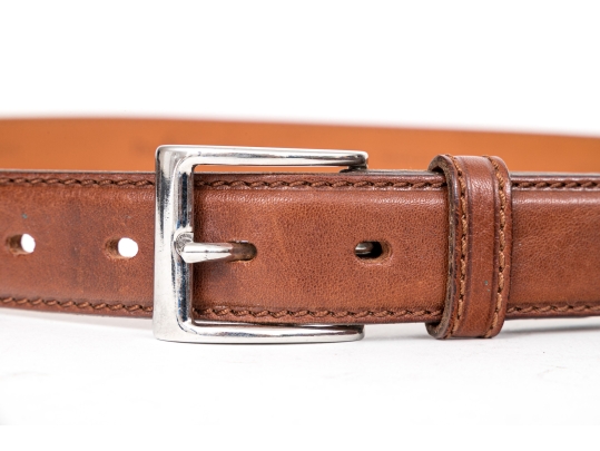Polo Ralph Lauren Lot Of Two Brown Leather Belts, Size 40/100