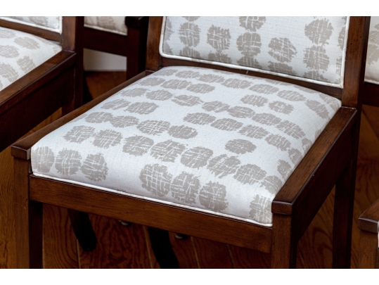 Set Of Six Custom Upholstered Regency Style Klismos Side Chairs