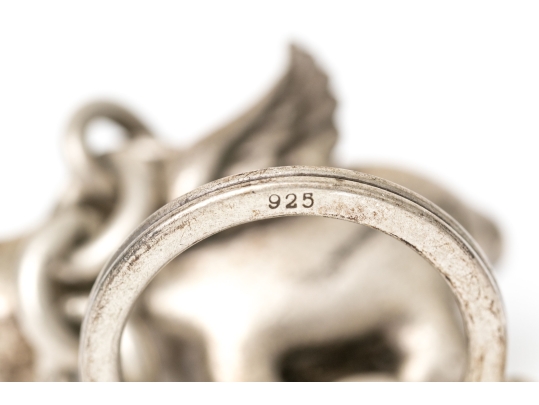 Kieselstein-Cord Sterling Silver Fun Flying Cow Key Chain