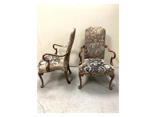 Pair Of Ex Historical Society Georgian Style Armchairs 
