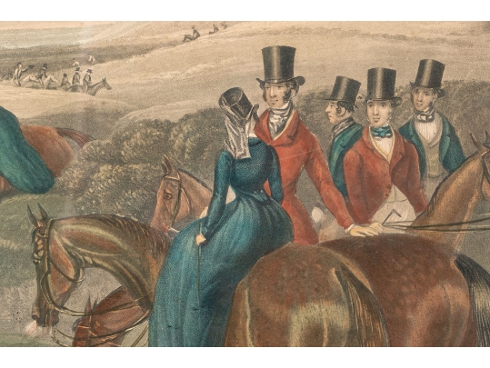 19th Century English Color Equestrian Etching, Moore's Tally Ho: To The Sports, The Noble Tips
