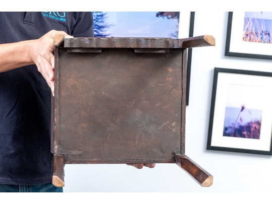 Antique Glass Top End Table