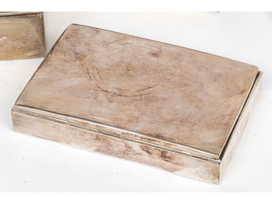 Collection Of Five Vintage Silverplate Humidors