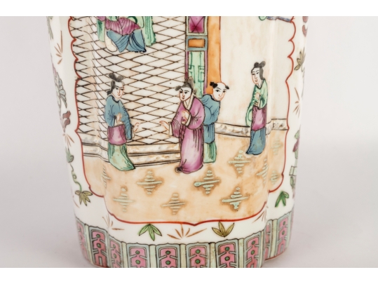 Chinese Famille Rose Porcelain Vase With Qianlong Mark