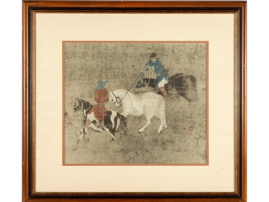Framed Print “Tribute Horses” After Yuan Dynasty Painting