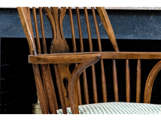 Nicely Carved Oak Windsor Armchair