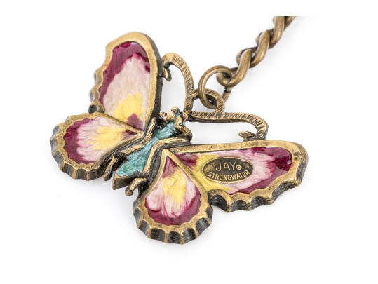 Jay Strongwater Butterfly Motif Key Chain And Bookmark