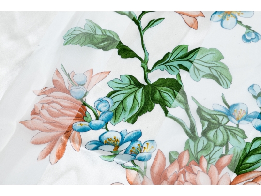 Valentino Striking Vintage Blue And Pastel Toned Shadow Striped Silk Scarf