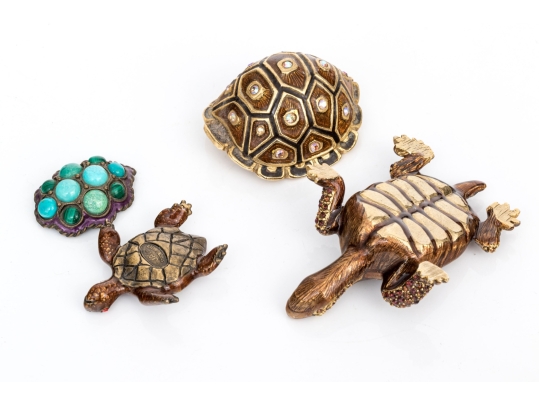 Two Jay Strongwater Turtle Form Boxes