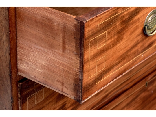 Antique Federal Mahogany Inlaid Linen Press