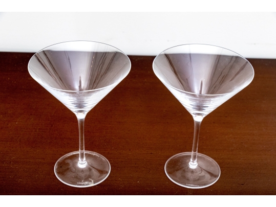 Pair Of Tiffany & Co. Crystal Martini Glasses
