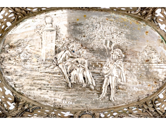 Silver Pierced Oval Bowl, 5.33 Ozt. 