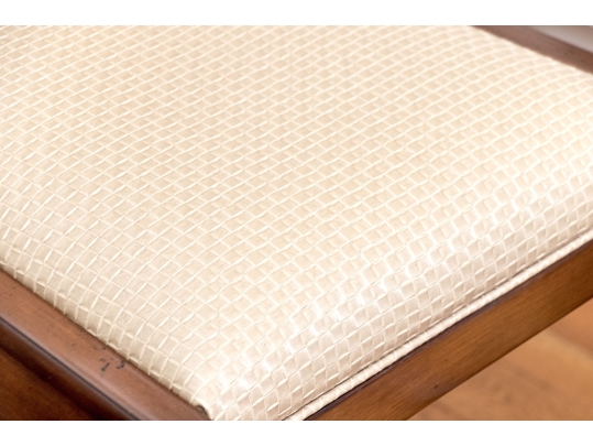 Pair Of Custom Upholstered Klismos Form Bar Stools