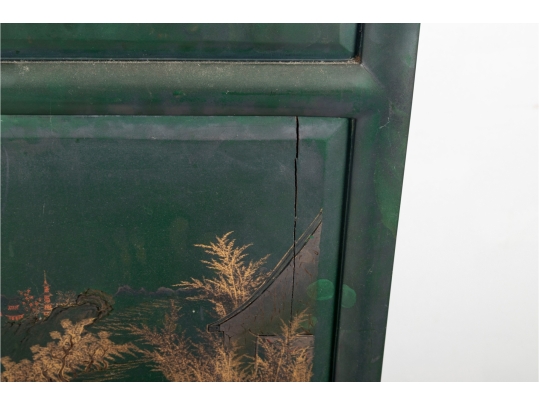 3ft Hand-Painted Chinese Four-Panel Folding Screen