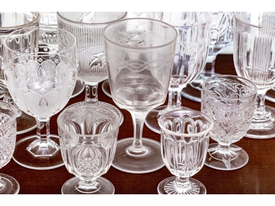 Assembled Collection Of Eighteen Glass Goblets