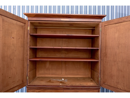 Antique Federal Mahogany Inlaid Linen Press