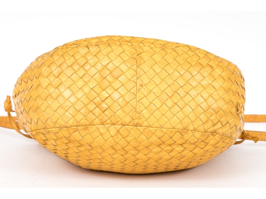 Bottega Veneta Colorful Yellow Woven Leather Hobo Handle Bag