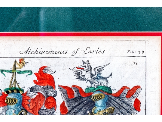 Three Decorative Prints Of Heraldic Coats Of Arms