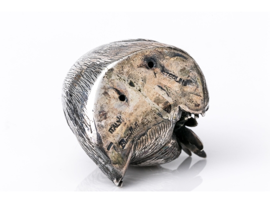 Buccellati Sterling Silver Miniature Cute Panda Eating Bamboo