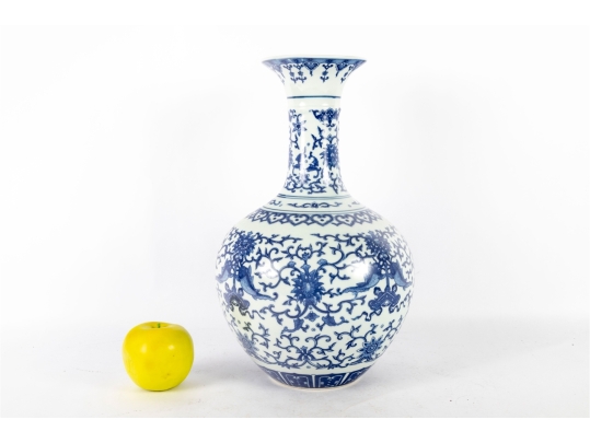 Chinese Blue And White Porcelain Bottle Vase