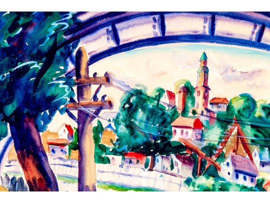 Signed A. Moolaritvich Watercolor On Paper, 1934