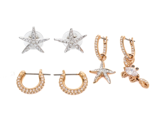 Swarovski And Swarovski Mestige Collection Of Crystal Set Earrings