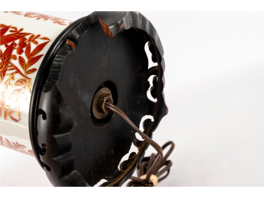 Vintage Chinese Hat Stand Converted Table Lamp