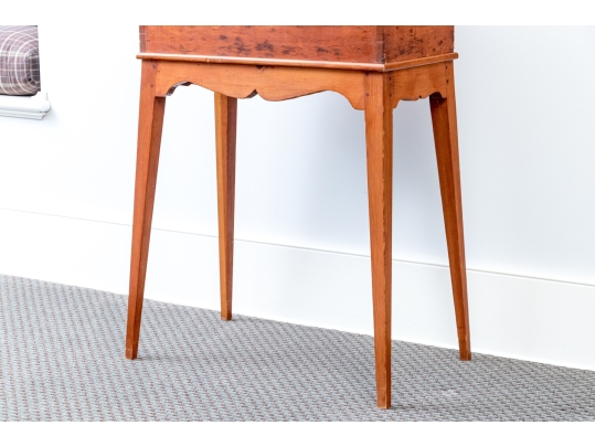 Antique Hinged Lap Desk Affixed On Stand