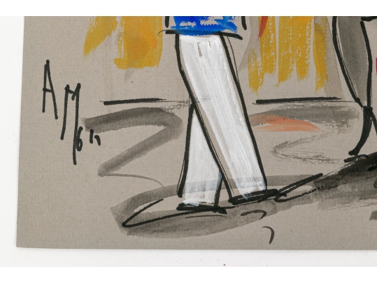 Two Unframed Signed Watercolors On Paper, 